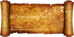 Áron Richárd névjegykártya