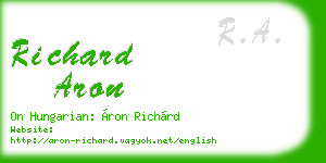 richard aron business card