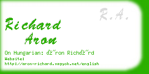 richard aron business card